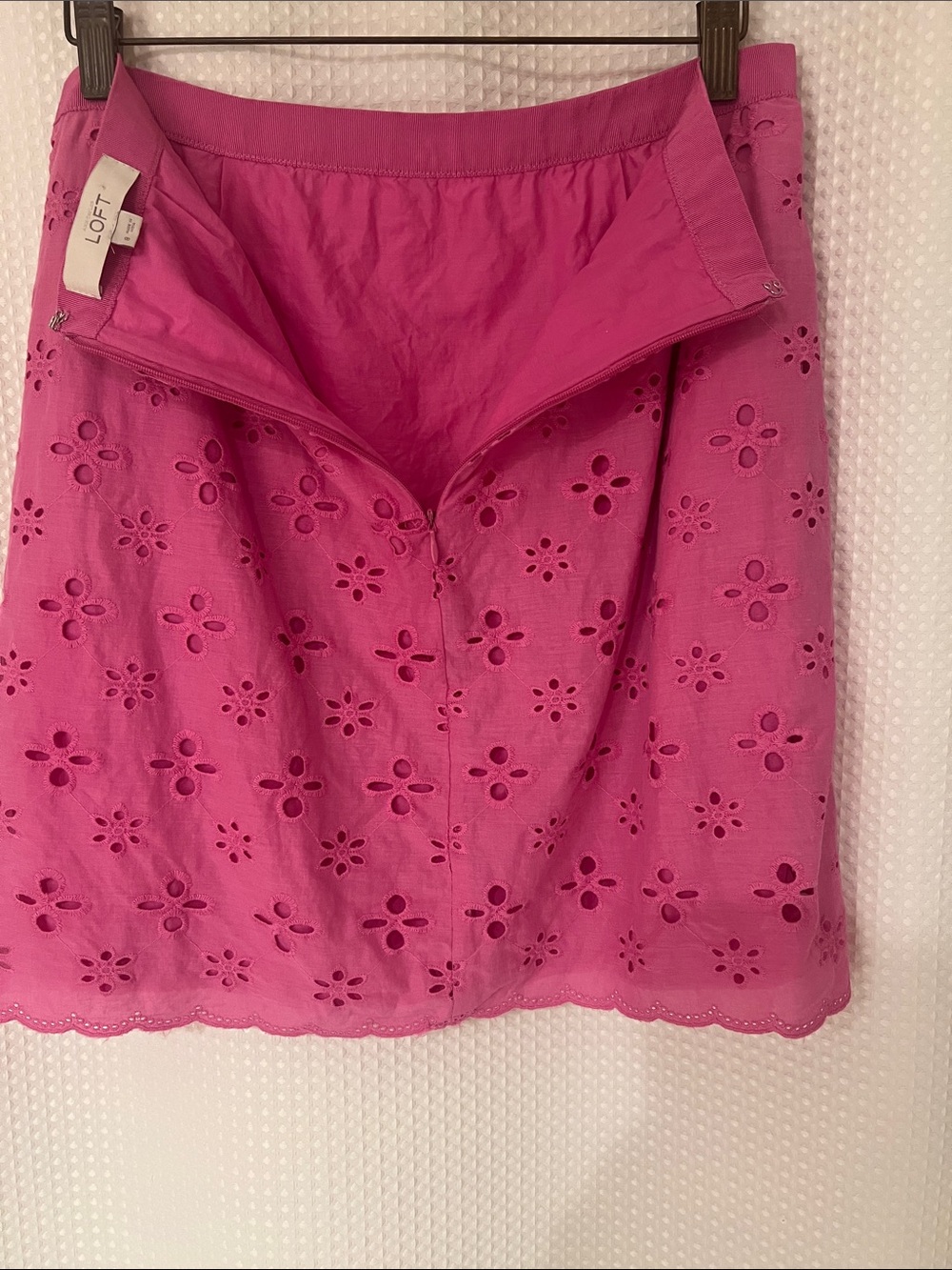 LOFT Eyelet A-Line Skirt - Hot Pink - Picture 8 of 10